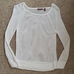 Cute white sheer sweater!